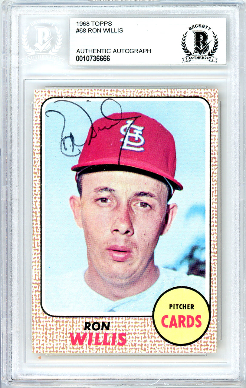 Ron Willis Autographed 1968 Topps Card #68 St. Louis Cardinals Beckett BAS #10736666