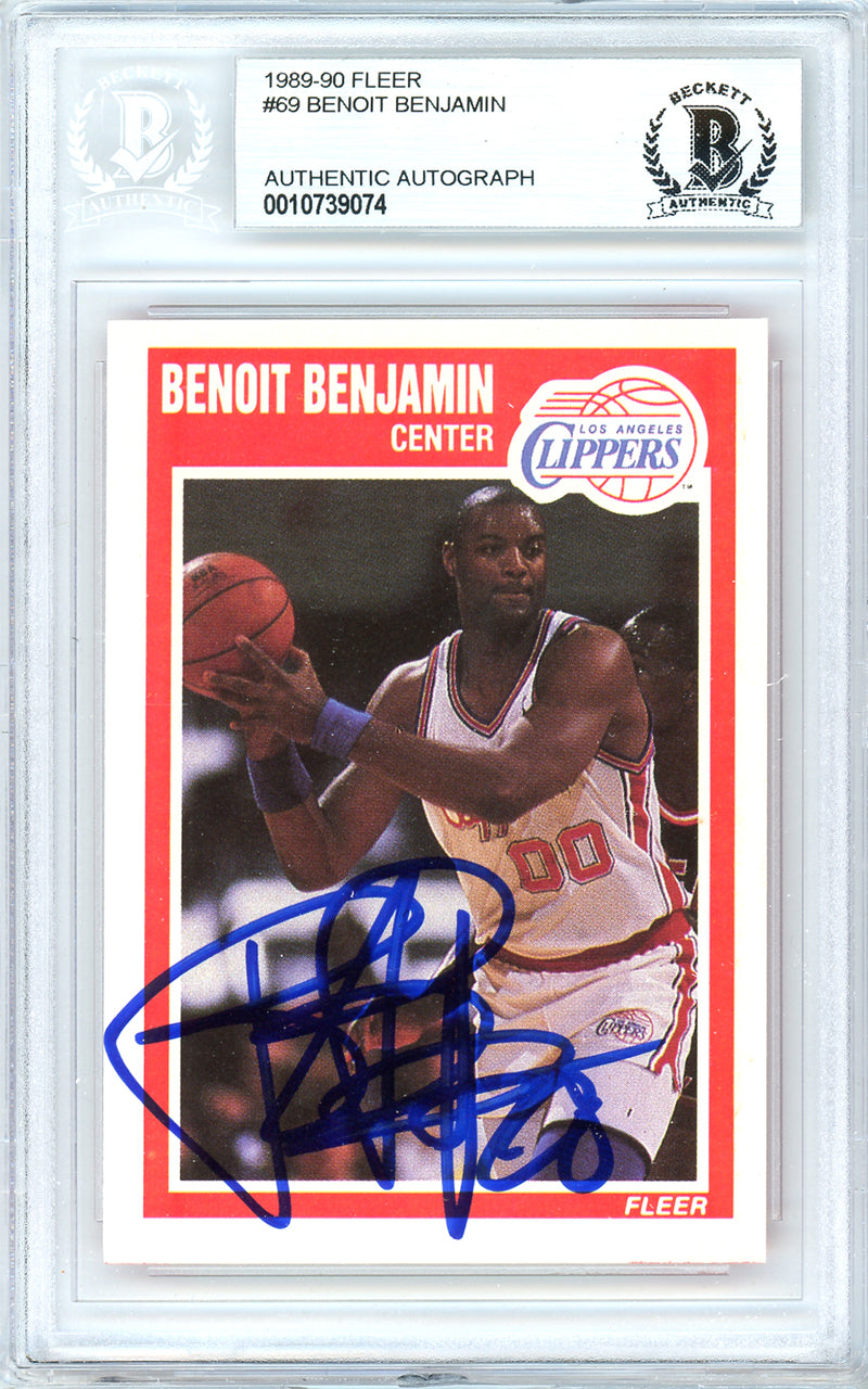 Benoit Benjamin Autographed 1989-90 Fleer Card #69 Los Angeles Clippers Beckett BAS #10739074