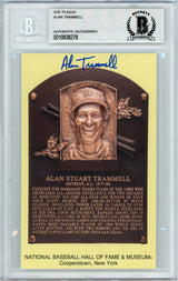 Alan Trammell Autographed HOF Plaque Postcard Detroit Tigers Beckett BAS Stock #142776