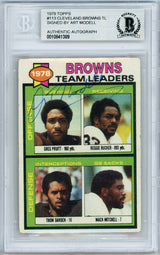 Art Modell Autographed 1979 Topps Card #113 Cleveland Browns Beckett BAS #10841389