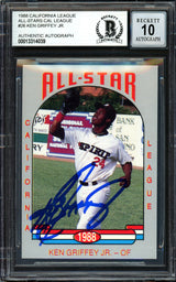 Ken Griffey Jr. Autographed 1988 Cal League All Star Rookie Card #26 San Bernardino Spirit Auto Grade Gem Mint 10 Beckett BAS #13314039