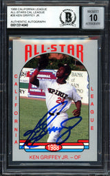 Ken Griffey Jr. Autographed 1988 Cal League All Star Rookie Card #26 San Bernardino Spirit Auto Grade Gem Mint 10 Beckett BAS #13314040