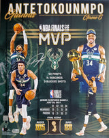 Giannis Antetokounmpo Autographed 16x20 Photo Milwaukee Bucks Finals Collage Beckett BAS QR Stock #197441