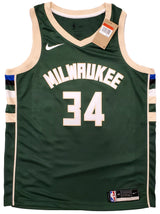 Milwaukee Bucks Giannis Antetokounmpo Autographed Green Nike Jersey Size L Beckett BAS QR Stock #197447