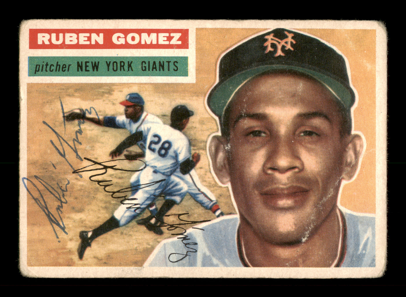 Ruben Gomez Autographed 1956 Topps Card #9 New York Giants SKU #198397