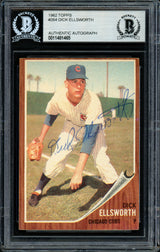 Dick Ellsworth Autographed 1962 Topps Card #264 Chicago Cubs Beckett BAS #11481465