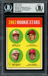 Jesse Gonder Autographed 1963 Topps Rookie Card #29 Cincinnati Reds Beckett BAS #11481633