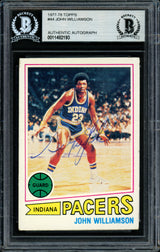 Super John Williamson Autographed 1977-78 Topps Card #44 New Jersey Nets Beckett BAS #11482193