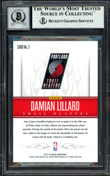 Damian Lillard Autographed 2012-13 Panini Select Rookie Card #3 Portland Trail Blazers Auto Grade Gem Mint 10 Beckett BAS #13605389