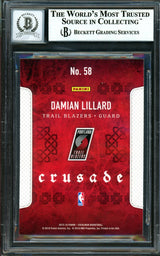 Damian Lillard Autographed 2015-16 Panini Excalibur Crusade Card #58 Portland Trail Blazers Auto Grade Gem Mint 10 Beckett BAS #13605651