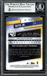 Fernando Tatis Jr. Autographed 2019 Topps Finest Refractor Rookie Card #85 San Diego Padres (Bubbling) Beckett BAS #13609730