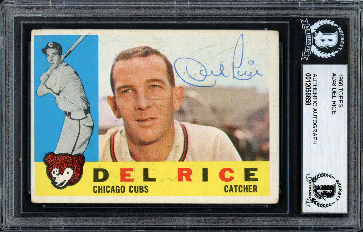 Del Rice Autographed 1960 Topps Card #248 Chicago Cubs Beckett BAS #12056658