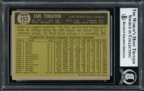 Earl Torgeson Autographed 1961 Topps Card #152 Chicago White Sox Beckett BAS #12056696