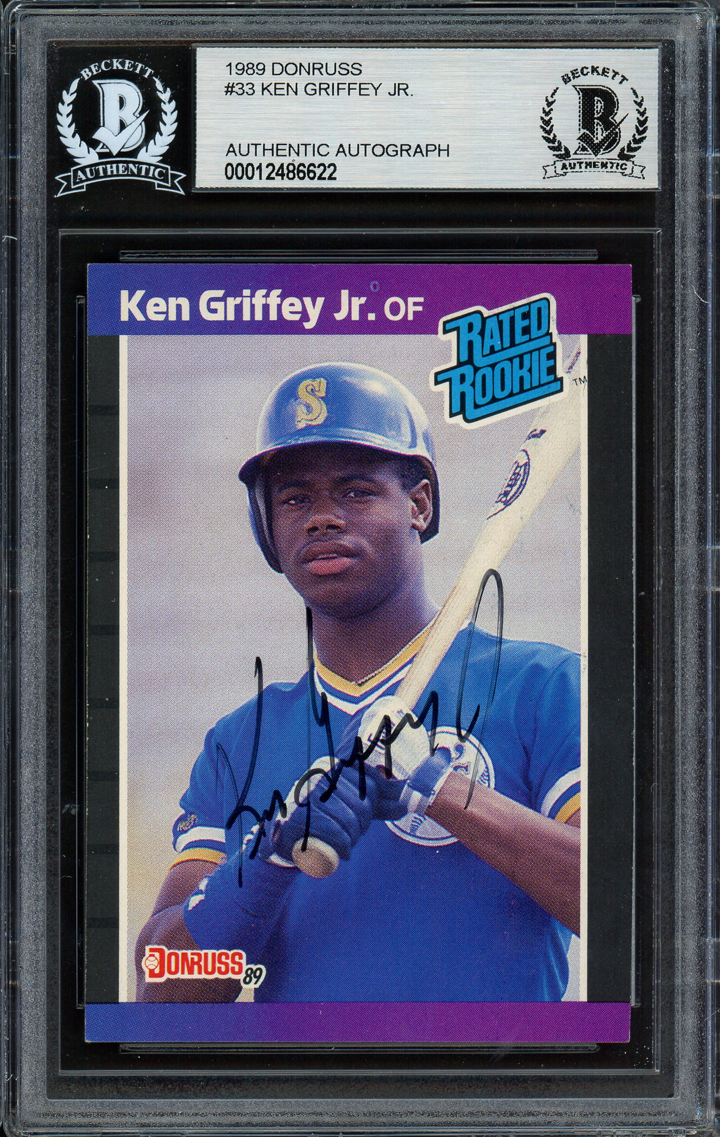 Ken Griffey Jr. Autographed 1989 Donruss Rookie Card #33 Seattle Mariners Vintage Rookie Era Beckett BAS #12486622