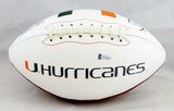 Vinny Testaverde Autographed Miami Hurricanes Logo Football w/ Insc-Beckett Auth