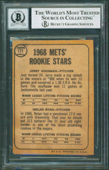 Mets Nolan Ryan "Stat" Signed 1968 Topps #177 Rookie Card Auto Grade 10 BAS Slab