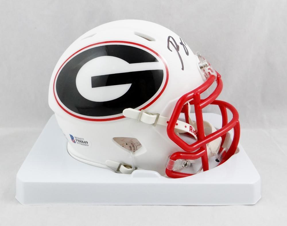 Roquan Smith Signed Georgia Bulldogs AMP Speed Mini Helmet- Beckett Auth *Black