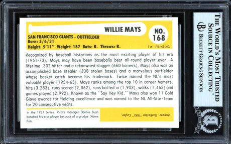 Willie Mays Autographed 1980 Baseball Immortals Card #168 San Francisco Giants Beckett BAS #13446427