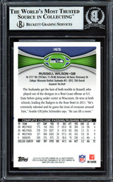 Russell Wilson Autographed 2012 Topps Rookie Card #165 Seattle Seahawks Beckett BAS #13447102