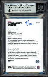 Ichiro Suzuki Autographed Topps Project 2020 Fucci Card #243 Seattle Mariners Gold #/10 Beckett BAS Stock #201126