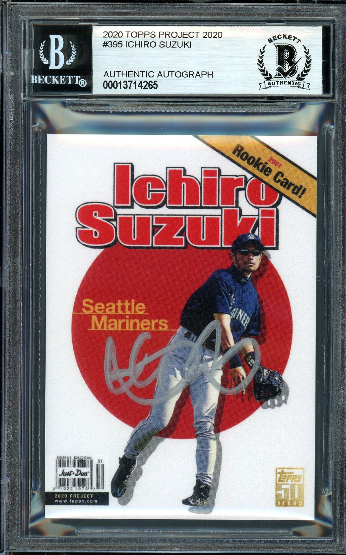 Ichiro Suzuki Autographed Topps Project 2020 Don C Card #395 Seattle Mariners Silver #5/10 Beckett BAS #13714265