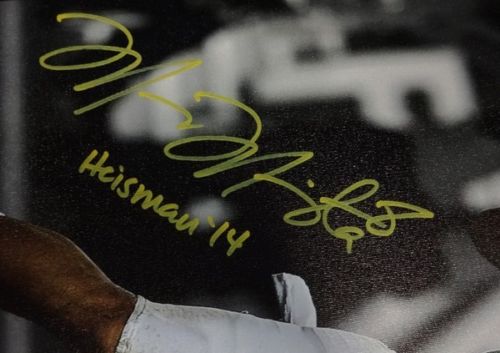 Marcus Mariota Autographed Framed 20x24 Canvas Photo Oregon Ducks "Heisman '14" #/8 MM Holo Stock #91862