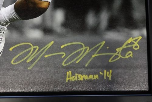 Marcus Mariota Autographed Framed 20x24 Canvas Photo Oregon Ducks "Heisman '14" #/8 MM Holo Stock #91861