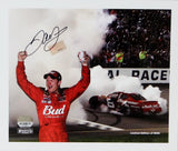 Dale Earnhardt Jr Signed 8x10 Celebrating Win Photo w/ Holo On Sig- Mounted Auth