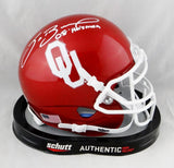 Sam Bradford Autographed Oklahoma Sooners Schutt Mini Helmet w/ HT- Beckett Auth