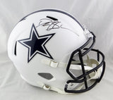 Deion Sanders Signed Dallas Cowboys F/S Flat White Helmet - Beckett W Auth *Blue