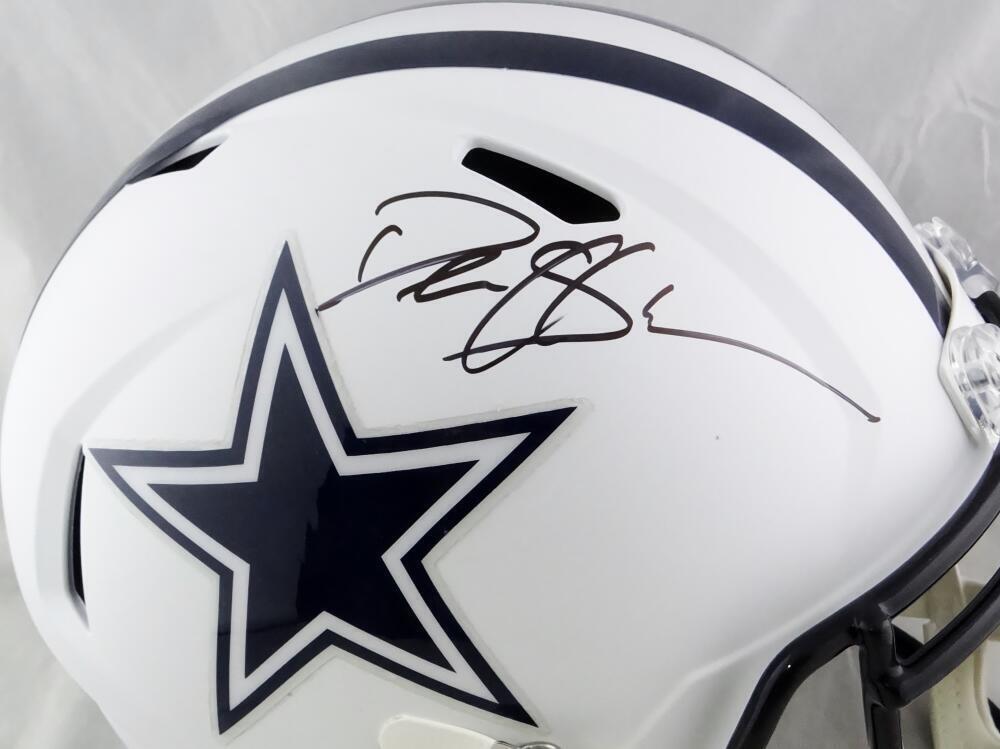 Deion Sanders Signed Dallas Cowboys F/S Flat White Helmet - Beckett W Auth *Blue