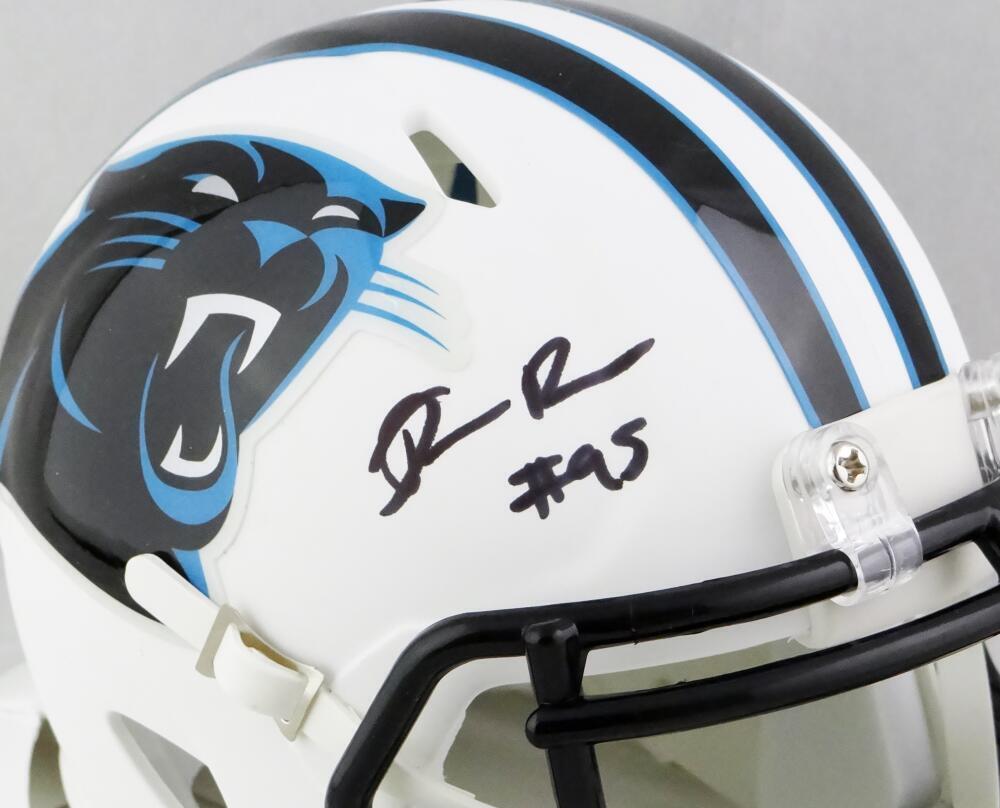 Derrick Brown Signed Carolina Panthers Flat White Speed Mini Helmet - JSA W Auth