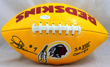 Joe Theismann Signed Washington Yellow Logo Football w/ Insc - JSA W Auth *Black