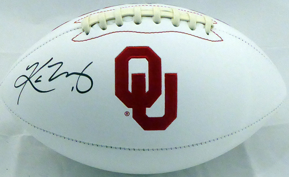 Kyler Murray Autographed Oklahoma Sooners White Logo Football Beckett BAS Stock #145895