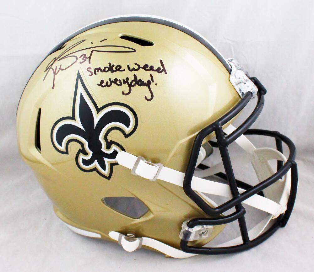 Ricky Williams Autographed Saints F/S Speed Helmet w/SWED- Beckett W Auth *Black