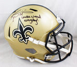 Ricky Williams Autographed Saints F/S Speed Helmet w/SWED- Beckett W Auth *Black