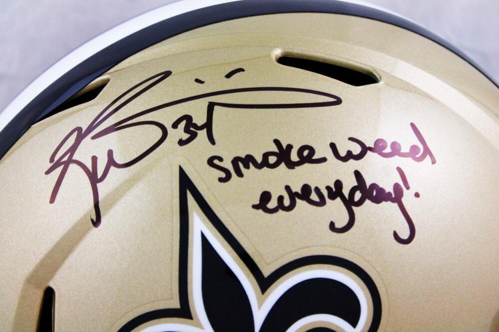 Ricky Williams Autographed Saints F/S Speed Helmet w/SWED- Beckett W Auth *Black