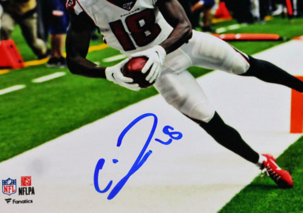 Calvin Ridley Signed Atlanta Falcons 8x10 Catch Endzone Photo- JSA Auth *Blue