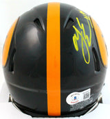 AJ Epenesa Autographed Iowa Hawkeyes Speed Mini Helmet- Beckett W *Yellow