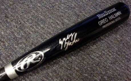 Greg Halman Autographed Black Rawlings Bat Seattle Mariners PSA/DNA RookieGraph Stock #22258