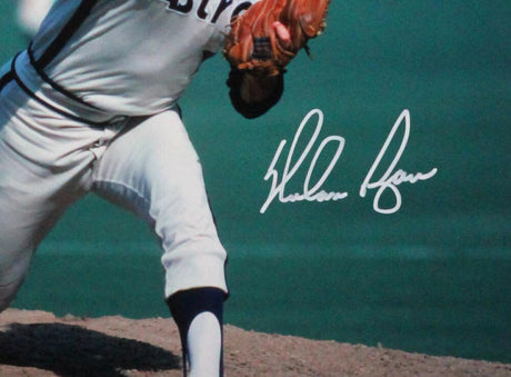 Nolan Ryan Signed Houston Astros 16X20 HM Photo Pitching White Jsy - AIV Holo