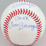 Charlie Sheen, Corbin Bernsen, Tom Berenger Autographed Rawlings OML Baseball w/ INSC- JSA W