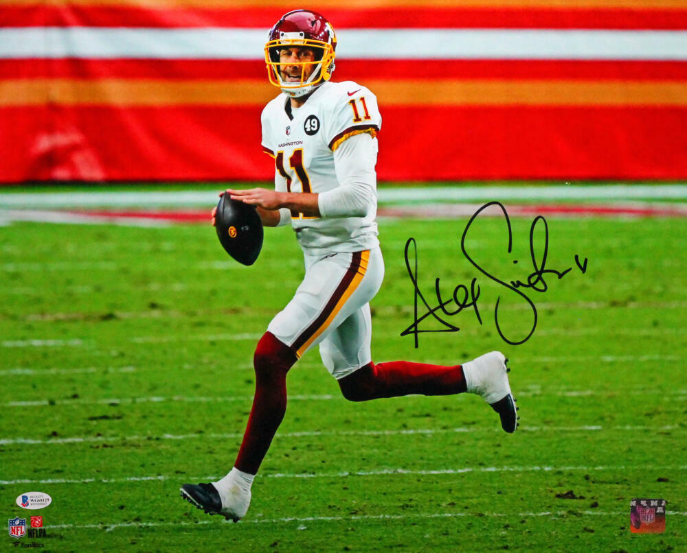 Alex Smith Autographed Washington 16x20 Passing Photo- Beckett W *Black