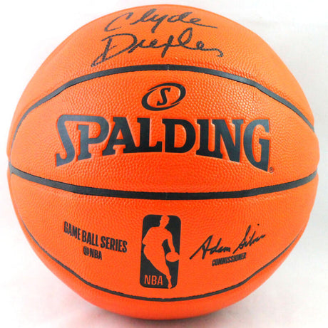 Clyde Drexler Autographed Spalding Basketball - JSA Witnessed *Black