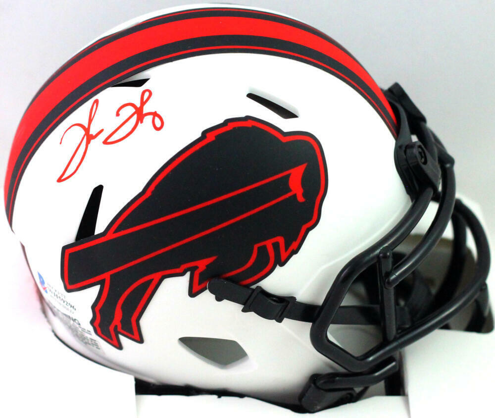 Thurman Thomas Autographed Buffalo Bills Lunar Speed Mini Helmet- Beckett W *Red