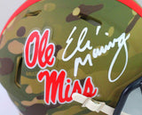 Eli Manning Autographed Ole Miss Rebels Camo Speed Mini Helmet- Fanatics W*White