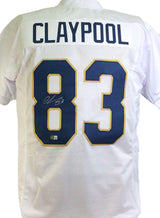 Chase Claypool Autographed White College Style Jersey- Beckett W *Silver