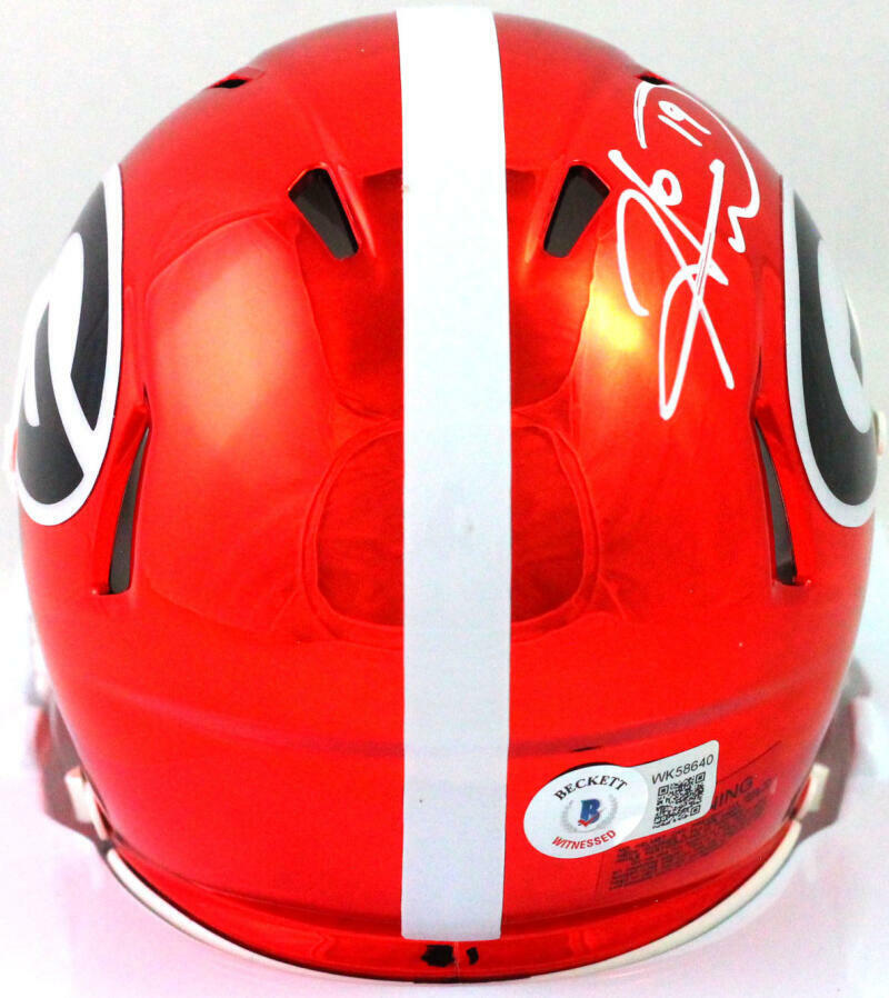 Hines Ward Autographed Georgia Bulldogs Chrome Mini Helmet- Beckett W *White