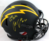 Austin Ekeler Signed Chargers Authentic Eclipse F/S Helmet Insc- Beckett W *Yllw