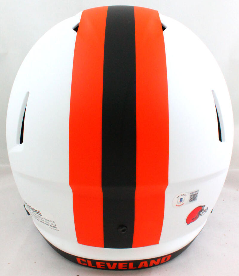 Baker Mayfield Signed Cleveland Browns F/S Lunar Speed Helmet- Beckett W *Orange